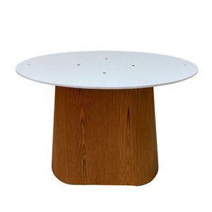 Base Mesa De Jantar Cone Oval Laminada Tampos De 198X122cm Até 260X140cm Marrom