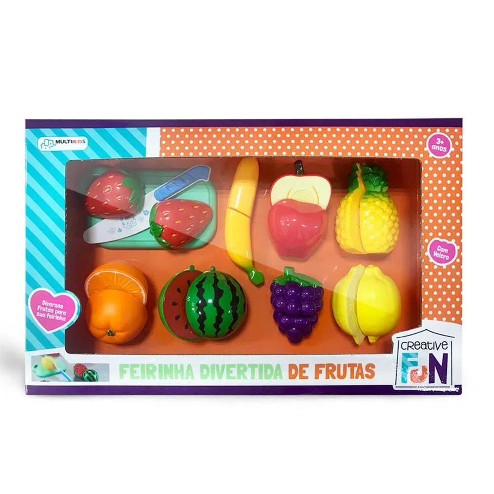 Kit Frutas de Brinquedo Comidinha Infantil Faca Tábua 27 Pçs