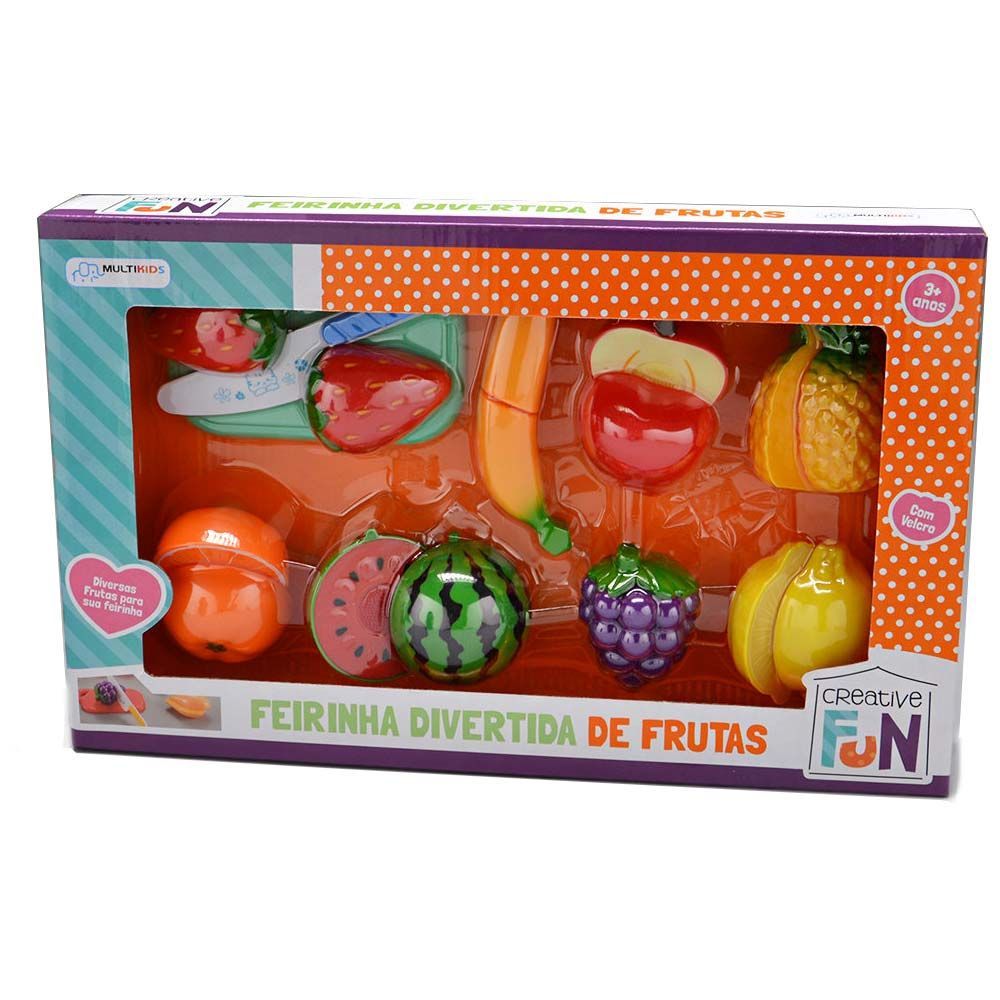 Kit Frutas de Brinquedo Comidinha Infantil Faca Tábua 27 Pçs