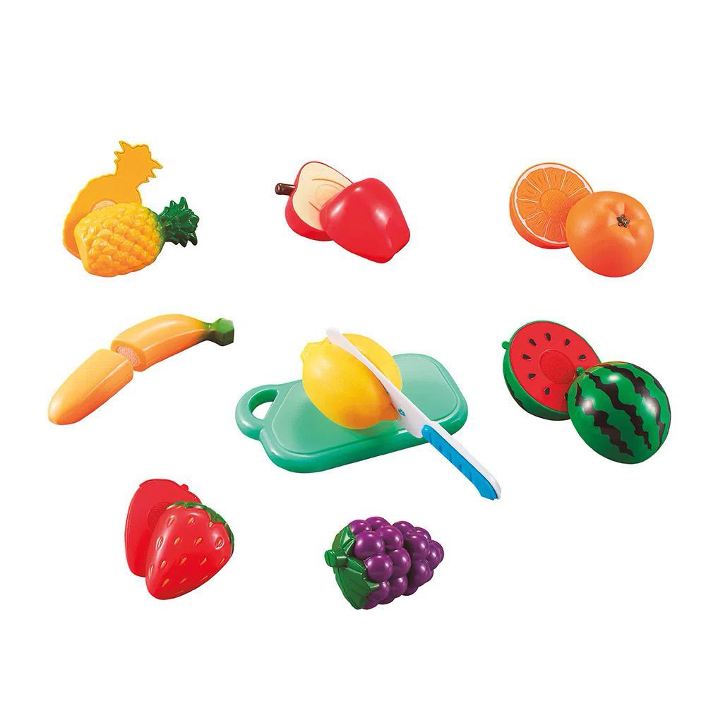Kit Frutas de Brinquedo Comidinha Infantil Faca Tábua 27 Pçs
