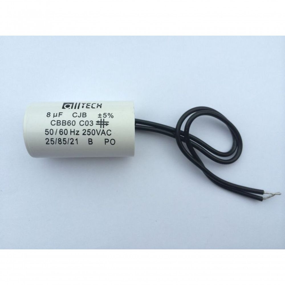 Capacitor De Motor 8uf X 250vac 2 Fios 10 Unid Alltech Continental