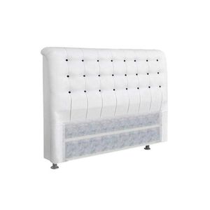 Cabeceira Cama Box Estofada Casal Casal Dama Courano Branco/preto - Simbal