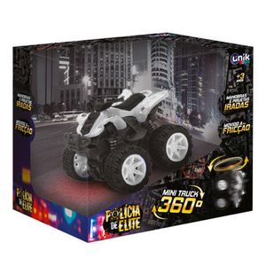 Carrinho De Fricção - Mini Truck 360 - Polícia - Branco - Unik Toys