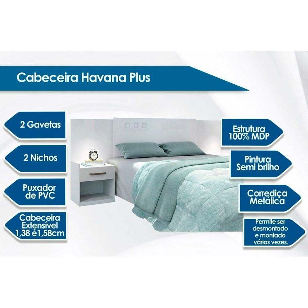 Cabeceira Cama Box Madeirado Casal/queen Havana Plus C/ 2 Gavetas Atacama - Santos  Andirá - WebContinental