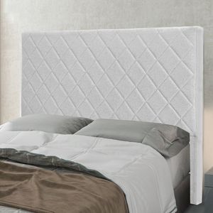 Cabeceira Casal 140Cm Linho Rústico Esmeralda Spezzia Decor Grigio