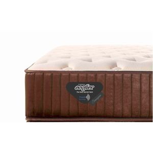 Cama Box King Ecoflex Molas Superlastic Sensazione 193x203x72cm Ecoflex Marrom/bege