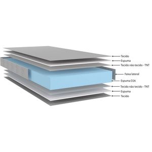Colchão Casal Ecoflex Espuma D26 Bordado 128x188x14cm Cinza