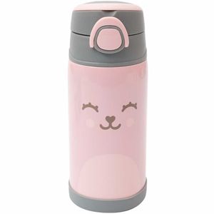 Garrafa Com Canudo - Aço Inox - Térmica - 400Ml - Gumy - Rosa - Buba