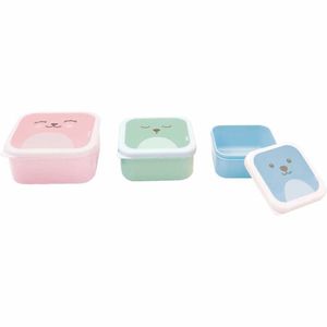 Kit 3 Potinhos Com Tampas - Infantil - Gumy - Rosa - P - M - G - Buba