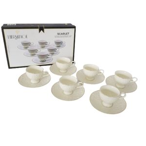 Jogo De Xícaras Porcelana 90ml 12 Peças