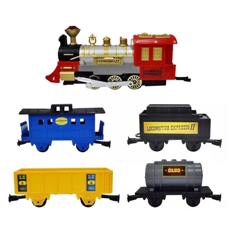 Trem De Brinquedo Com Trilho A Pilha Locomotiva Infantil