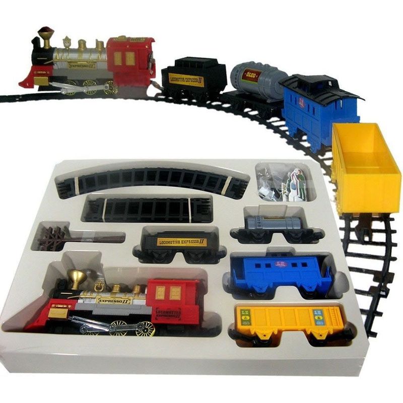 REVIEW de brinquedos - Locomotiva expresso ii braskit com tuneo - Trem de  brinquedo a pilha 