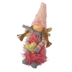 Boneca Decorativa Anja Rosa Com Coração 29cm