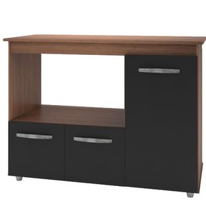 Balcao Multiuso 3 Portas 114cm 9480 Savana Preto Mobbs Savana Preto