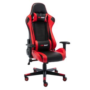 Cadeira Giratória Em Couro Gamer One Shot Fratini Móveis Preto/Vermelho