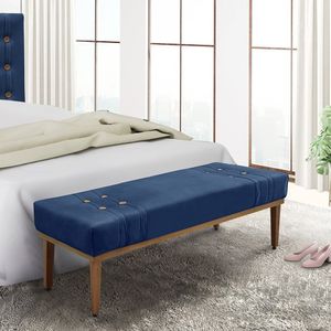 Calçadeira Recamier Solteiro Gênova Spezzia Decor Azul Marinho