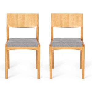 Conjunto 2 Cadeiras Madeira Maciça Less Artemobili Cinza 41/Amêndoa