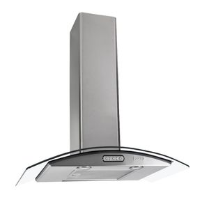 Coifa De Parede 75Cm Vidro Curvo Duto Slim Inox 220V Fogatti Inox