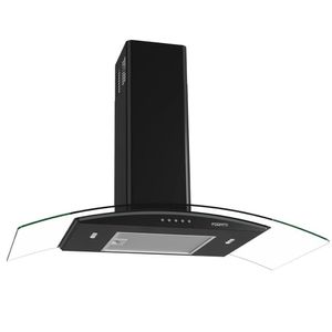 Coifa De Parede 80Cm Vidro Curvo Clean 220V Fogatti Preto