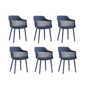 Kit 6 Cadeiras Marcela Rivatti Móveis Azul Marinho