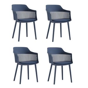 Kit 4 Cadeiras Marcela Rivatti Móveis Azul Marinho