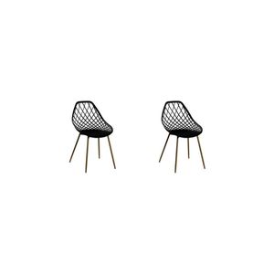 Kit 2 Cadeiras Cloe Base Aço Rivatti Preto