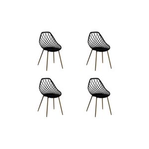 Kit 4 Cadeiras Cloe Base Aço Rivatti Preto