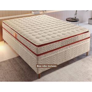Colchão Casal Molas Ensacadas Mônaco 32x138x188cm Rustico Branco/bordo