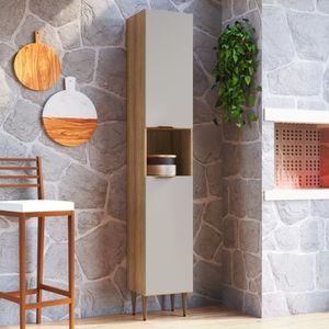 Armário Paneleiro 2 Portas 1 Nicho Veneza Modulada Mel/Arenas