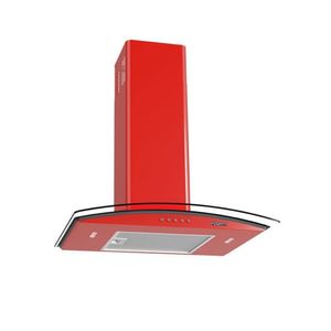 Coifa De Parede 60Cm Vidro Curvo Clean Fogatti 127V Vermelho