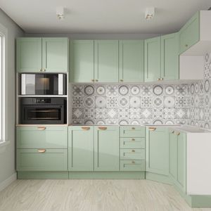 Cozinha Modulada 7 Peças Sem Tampo 3 Aéreos 3 Balcões E Torre Quente Arizona Branco/menta