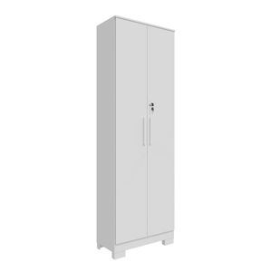 Armário Multiuso 100% Mdf 2 Portas Com Chave Bordo Rio Doce Branco Branco