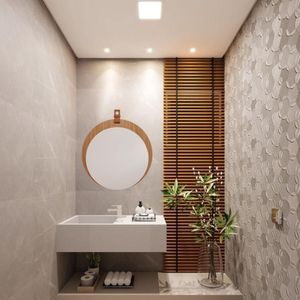 Espelheira Para Decoração De Banheiro, Quarto, Sala, Escritório Mdf 60x60cm Lua Mgm Freijo Freijo
