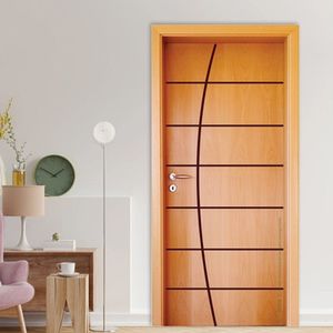 Folha De Porta Em Madeira Sarrafeada Semi Oca Hdf Frisada 185 210X72Cm Mapaf Marrom