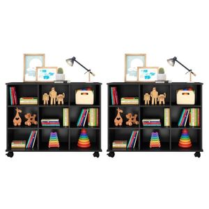 Kit 2 Nichos Organizadores com Rodízios Preto Mpozenato