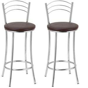 Kit 2 Banquetas Cromadas Bc26-b A109 Cromado/marrom