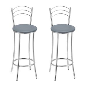 Kit 2 Banquetas Cromadas Bc26-b A144 Cromado/cinza
