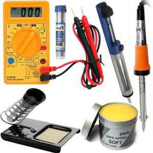 Kit Solda Ferro Multímetro Tubetes Sugador 127v 40W