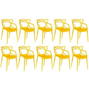 Kit 10 Cadeiras Allegra - Amarelo