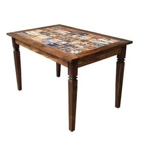 Mesa Avulsa 1,20m Detalhes em Azulejos Madeira Móveis Neppel