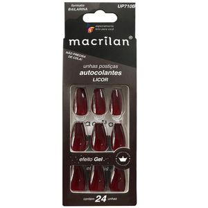 Macrilan Unhas Postiças Autocolantes Efeito Gel Licor Up710B (24 Unidades)