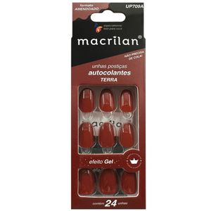 Macrilan Unhas Postiças Autocolantes Efeito Gel Terra Up709A (24 Unidades)