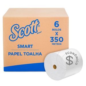 Papel Toalha Rolo Scott Smart F/simples 350m 6 Unidades