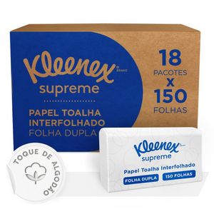 Papel Toalha Kleenex Supreme F/dupla 150 Folhas 18 Pcts