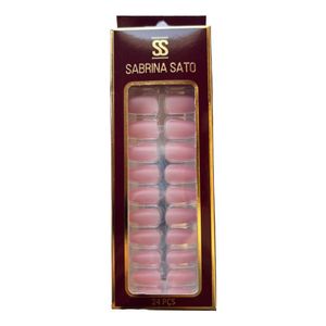 Sabrina Sato Unhas Postiças Autocolantes Rosa Ss2376-3 Com 24