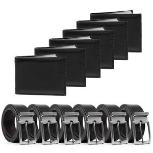 Kit De 6 Cintos Dupla Face Masculino E 6 Carteiras Simples