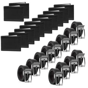Kit Com 12 Cintos Masculino E 12 Carteiras Básicos