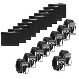 Kit Com 10 Carteiras Simples Masculino E 10 Cinto Dupla Face