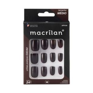 Macrilan Unhas Postiças Tamanho Médio Cacau Up312A (24 Unidades)