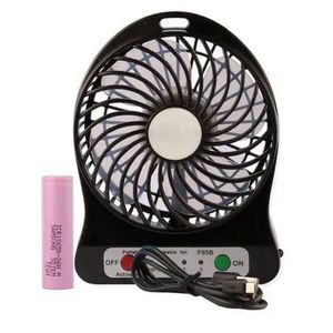 Mini Ventilador De Mesa Usb C/ Baterria Recarregavel - Preto